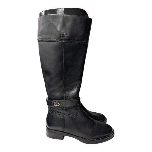 Boots Designer By Coach In Black, Size:6