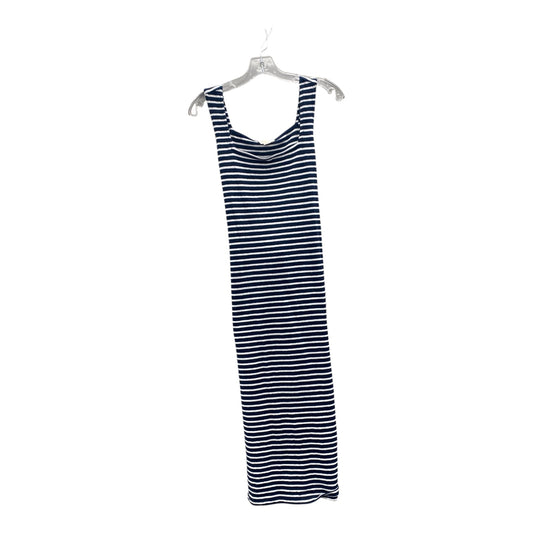 Dress Casual Midi By Loft In Blue & White, Size:M