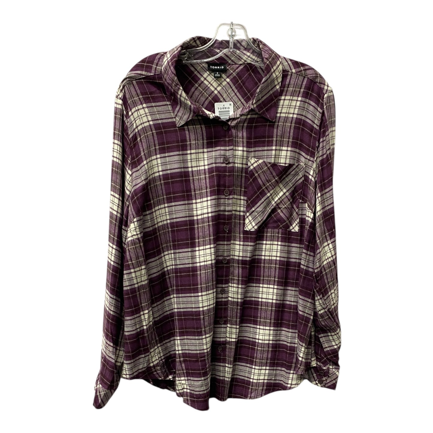 Blouse Ls By Torrid In Purple, Size:2X