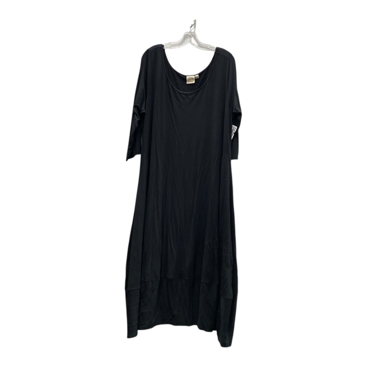 Dress Casual Maxi By Thru style  In Black, Size:1X
