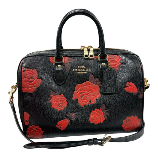 Handbag Designer By Coach In Black & Red, Size:Large