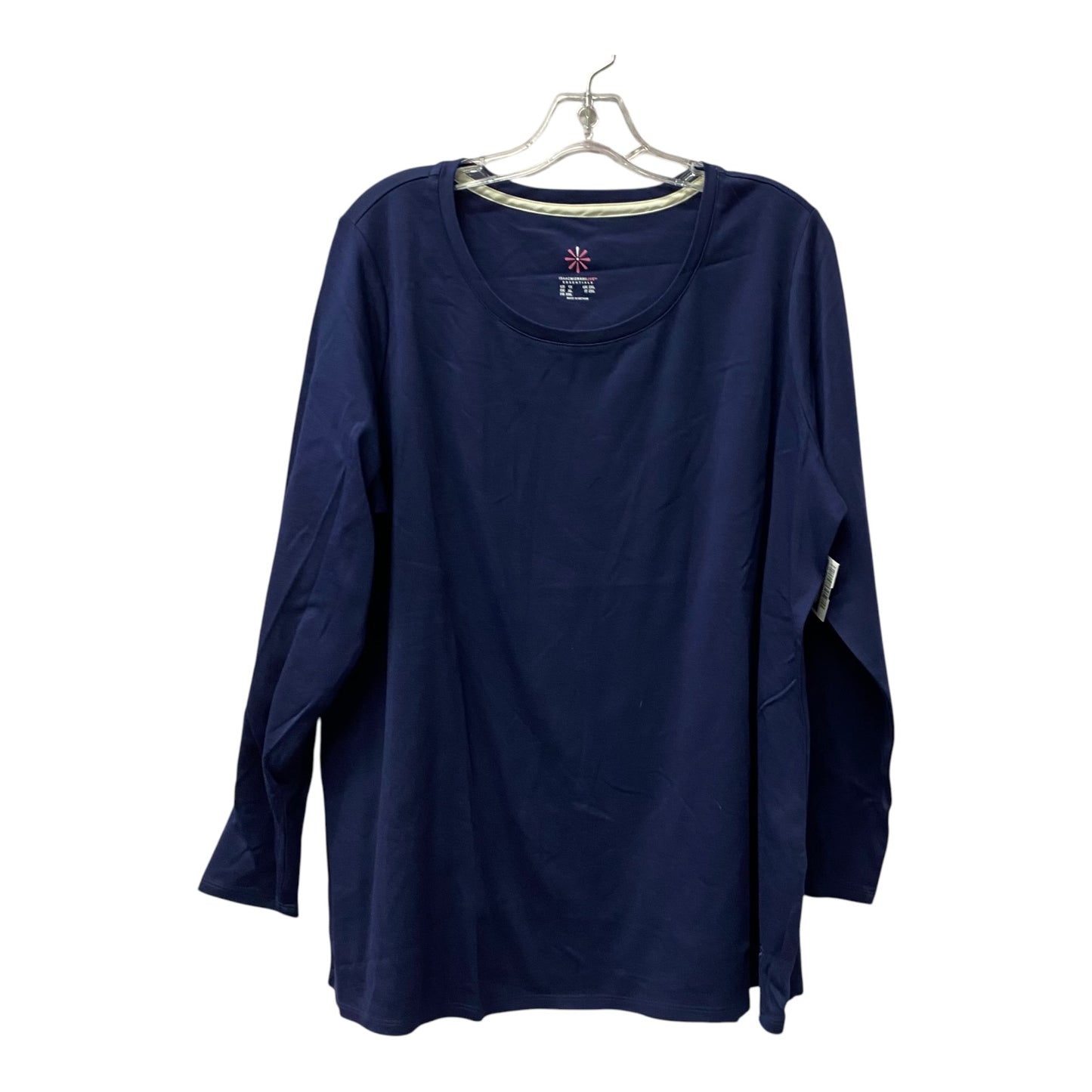 Top Ls Basic By Isaac Mizrahi Live Qvc In Navy, Size:1X