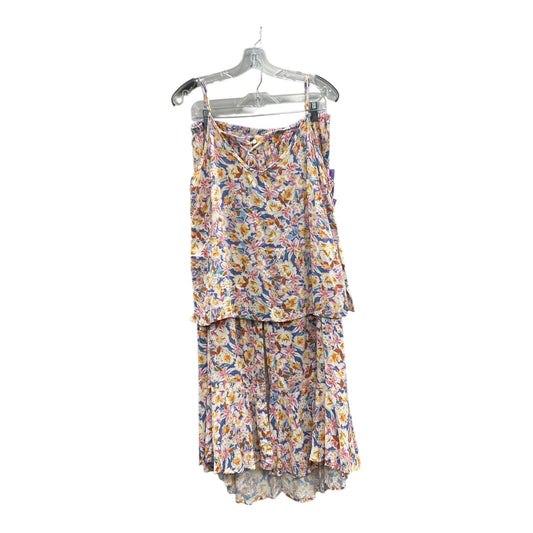 Skirt Set 2Pc By Cynthia Rowley In Pink & Yellow, Size:Xl