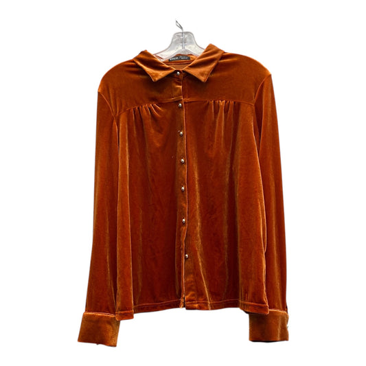 Blouse Ls By Shein In Orange, Size:Xl