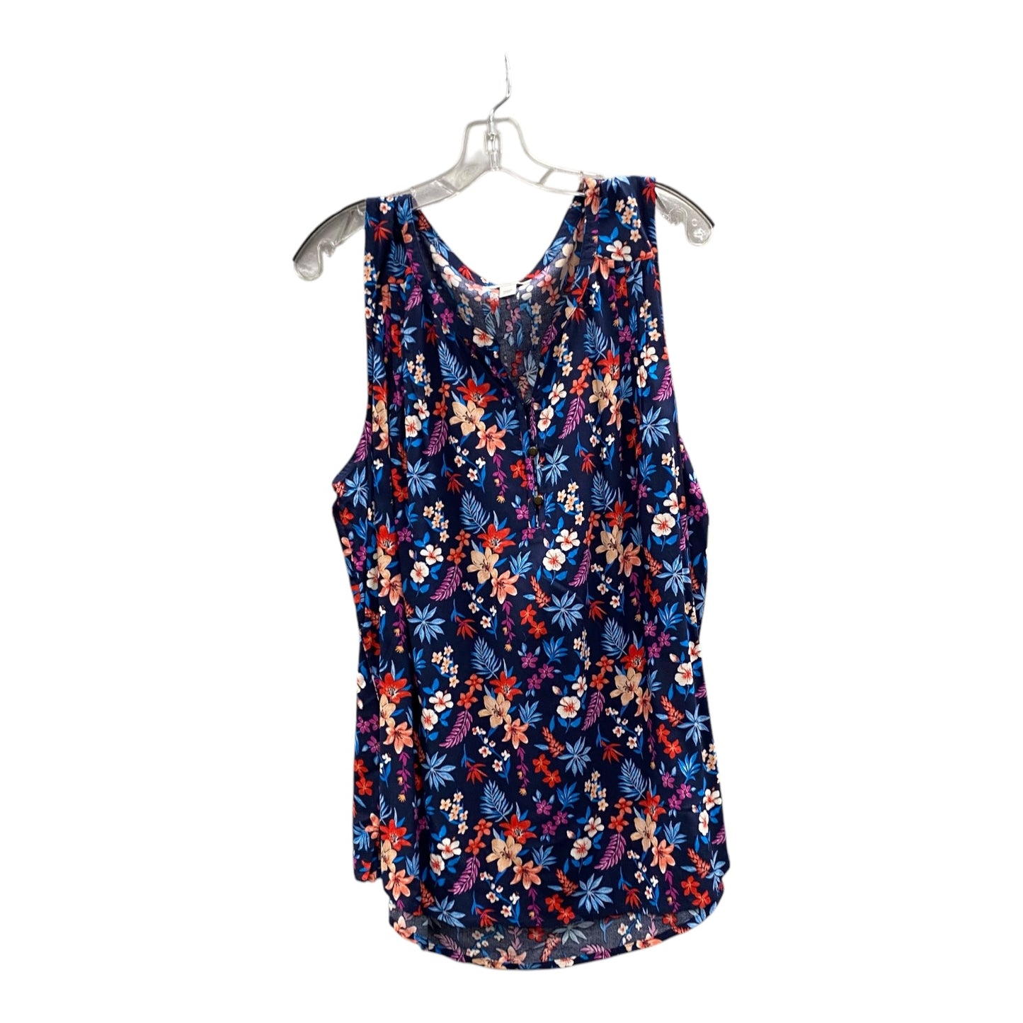 Top Sleeveless By Sonoma In Blue, Size:1X