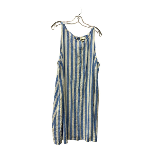 Dress Casual Short By Ava & Viv In Blue & White, Size:Xxl