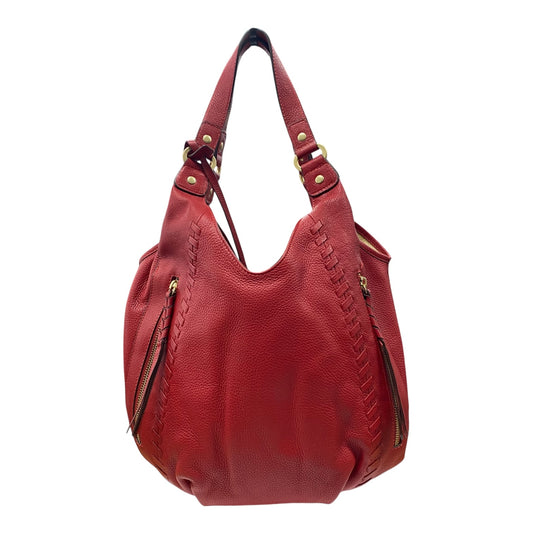 Handbag Leather By Lodis In Red, Size:Medium