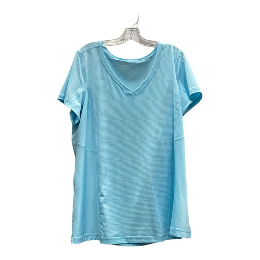 Athletic Top Ss By Tek Gear In Blue, Size:1X