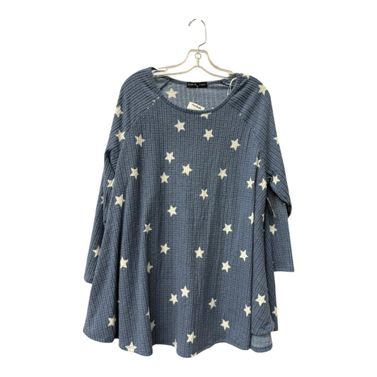 Top Ls By Kim & Cami In Blue, Size:2X