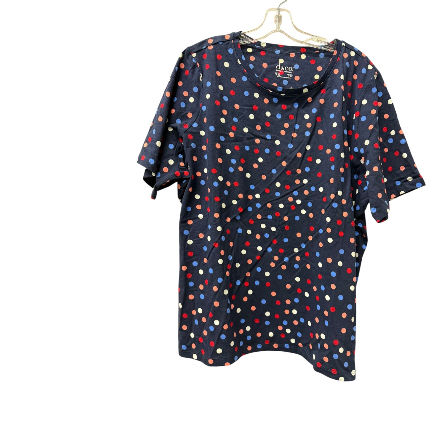 Top Ss Basic By Denim And Co Qvc In Multi, Size:3X