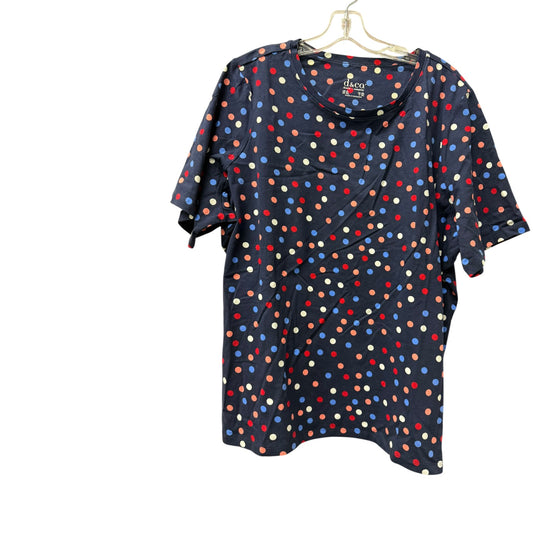 Top Ss Basic By Denim And Co Qvc In Multi, Size:3X