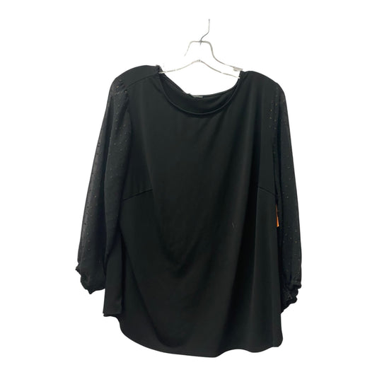 Top Ls By Adrianna Papell In Black, Size:1X