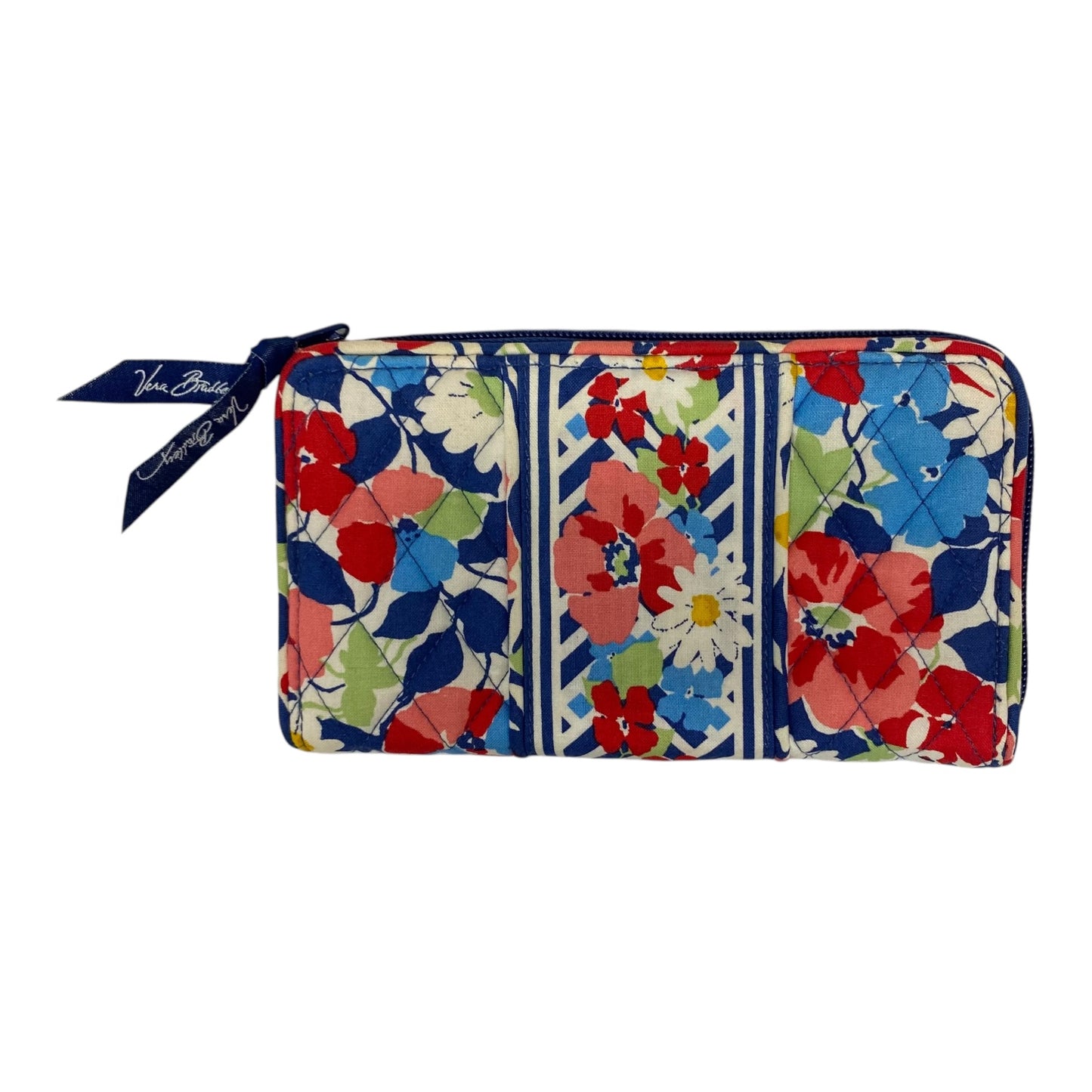 WALLET by VERA BRADLEY In BLUE & RED & WHITE, Size: MEDIUM