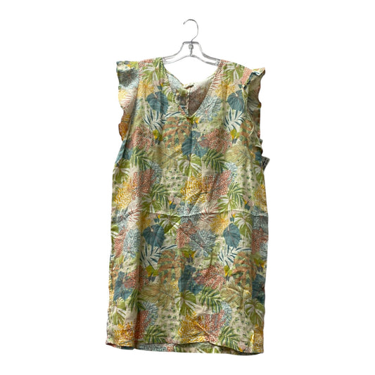 Dress Casual Short By C And C In Cream & Green, Size:Xl