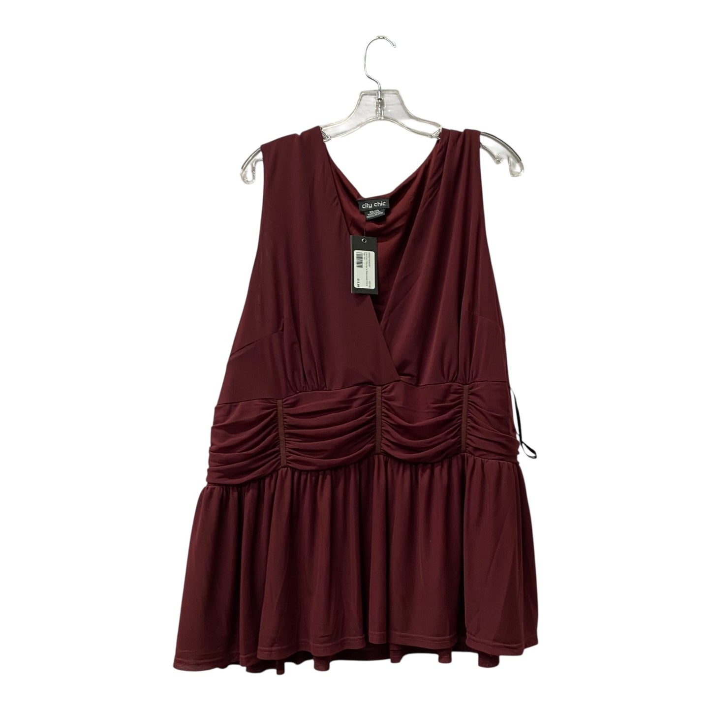 Top Sleeveless By City Chic In Red, Size:2X