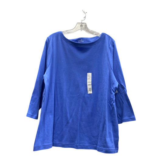 Top 3/4 Sleeve By Croft And Barrow In Blue, Size:1X