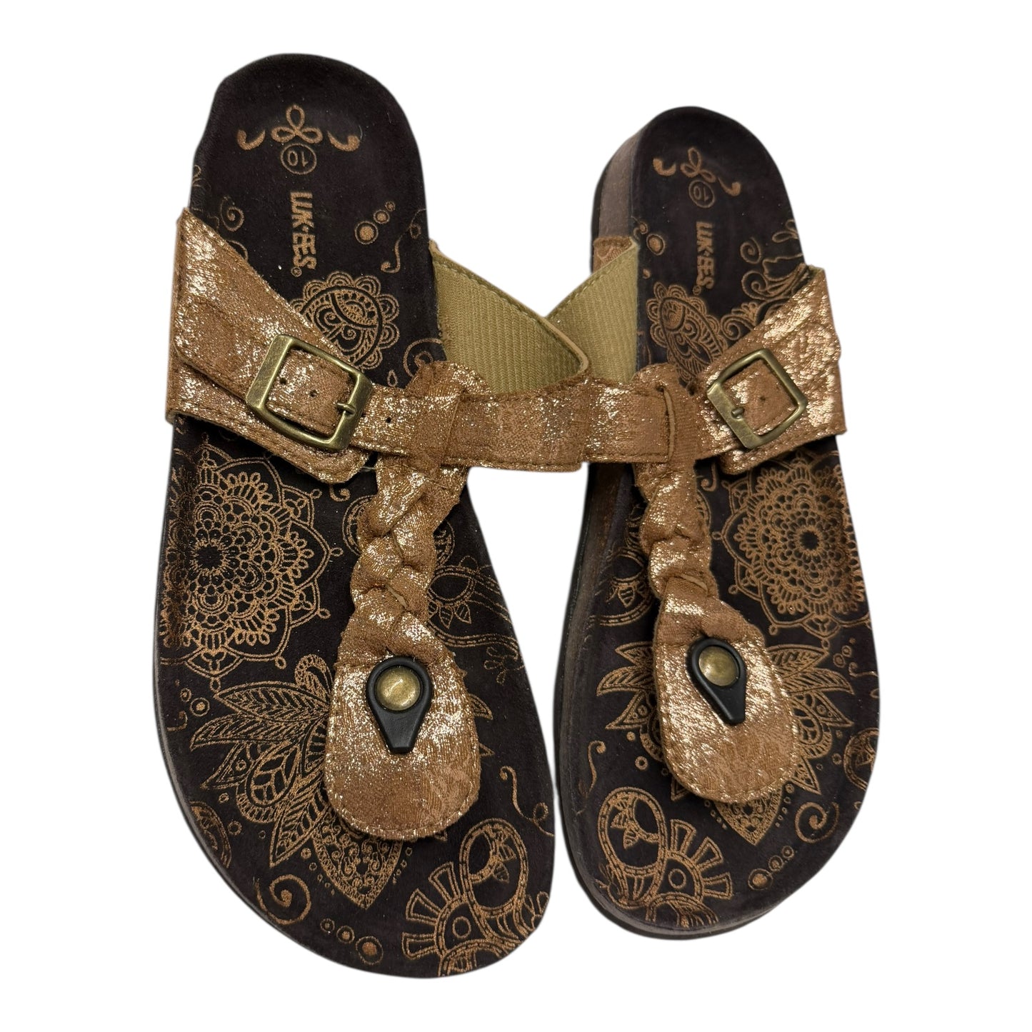 Sandals Flats By Cme In Rose Gold, Size:10