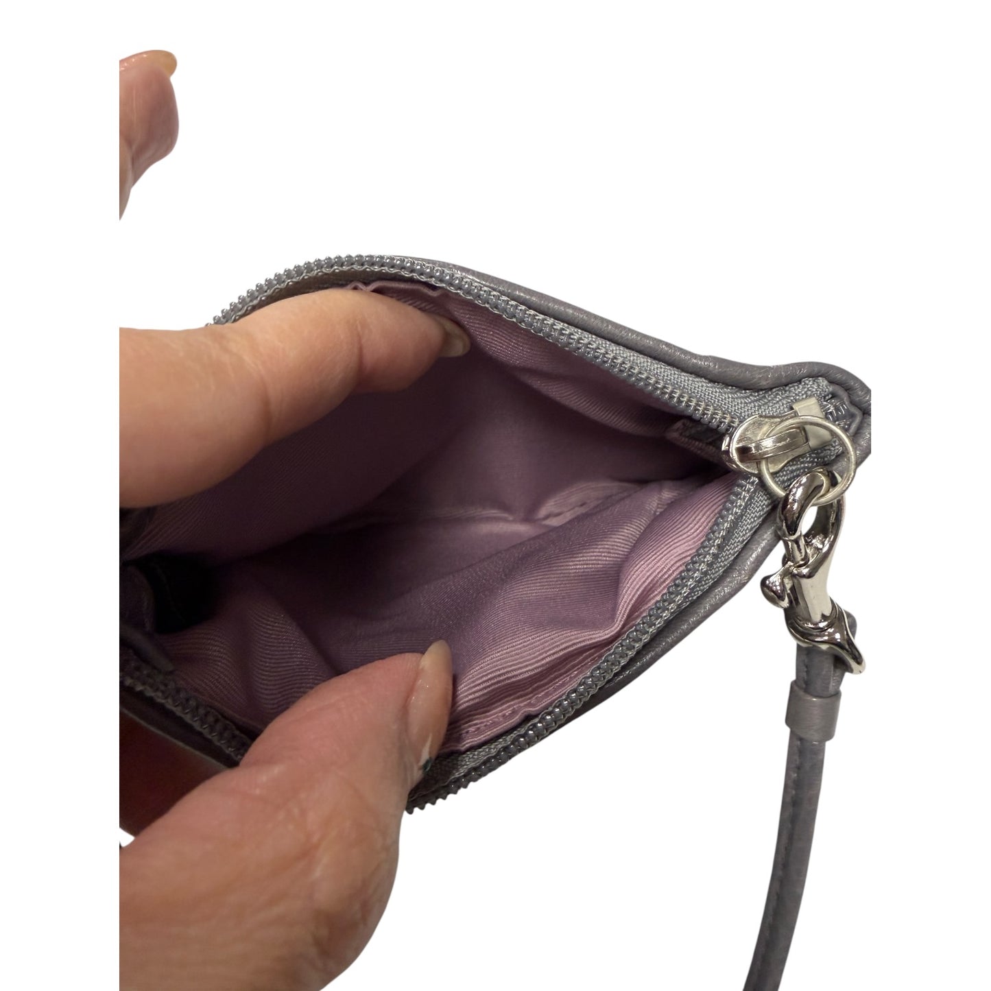 Wristlet Designer By Coach In Grey, Size:Small