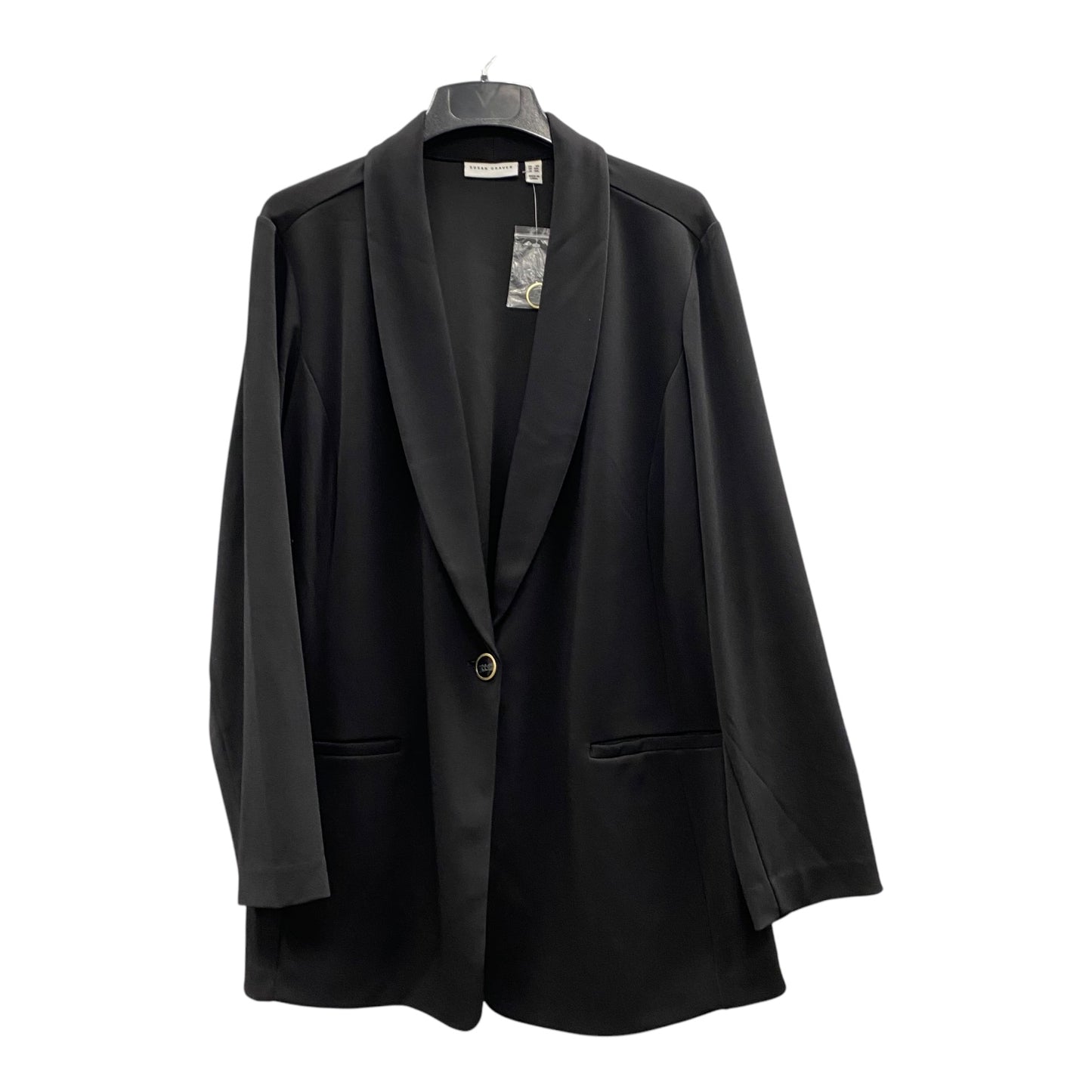 Blazer By Susan Graver In Black, Size:3X