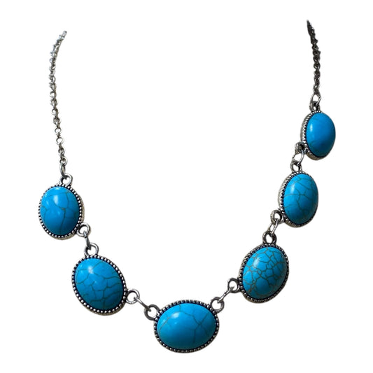 Necklace Statement  In Aqua