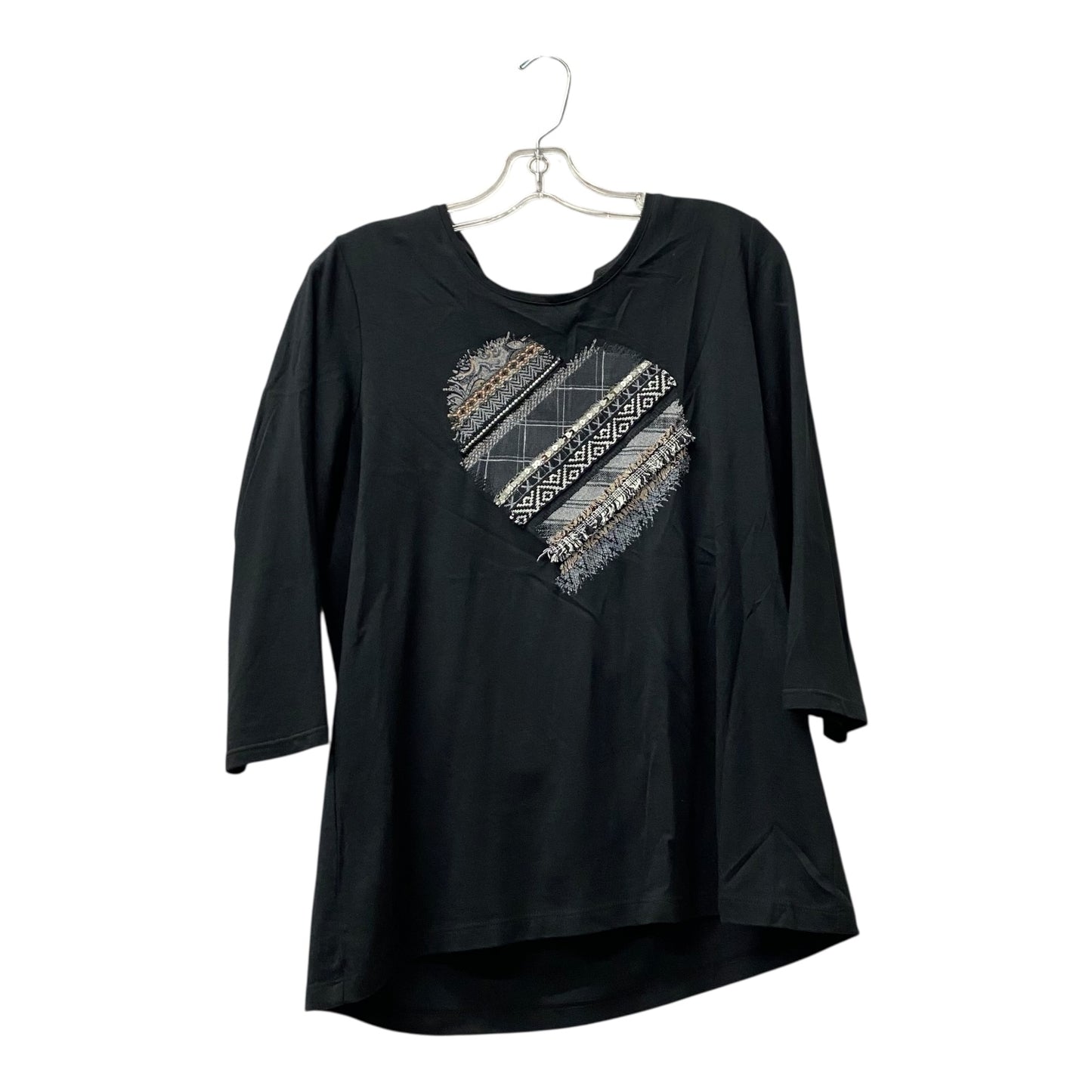 Top 3/4 Sleeve By Chicos In Black, Size:M