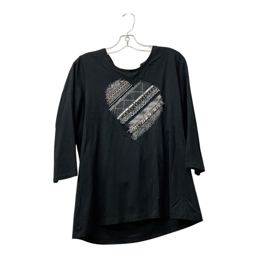 Top 3/4 Sleeve By Chicos In Black, Size:M
