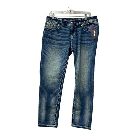 Jeans Straight By Miss Me In Blue Denim, Size:12