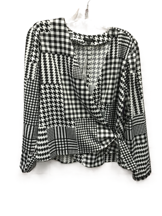 Black & White Blouse Long Sleeve By Ann Taylor, Size: M