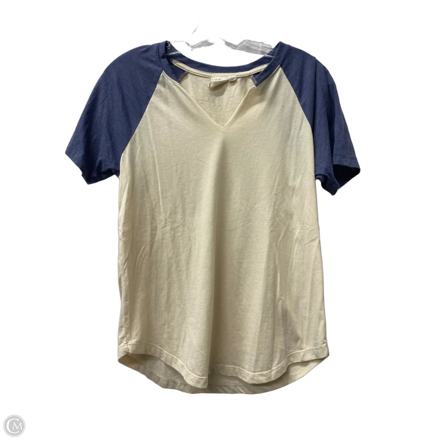 Top Short Sleeve By White Crow In Blue & Cream, Size: S