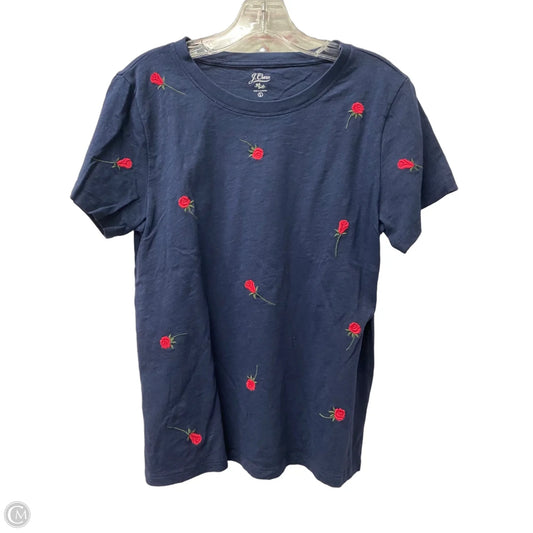 Top Short Sleeve By J. Crew In Blue & Red, Size: L