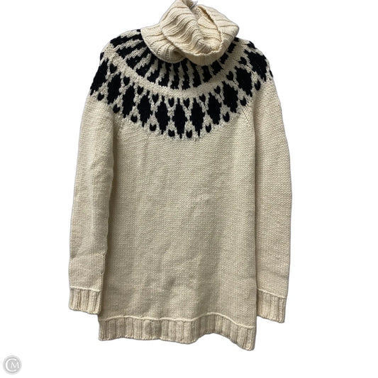 Sweater Luxury Designer By Moncler In Black & Cream, Size: M