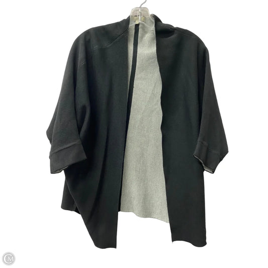 Sweater Cardigan By Joan Vass In Black & Grey, Size: M