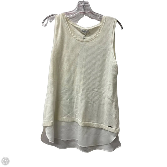 Vest Sweater By Calvin Klein In White, Size: M