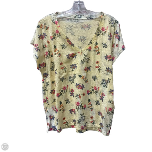 Top Short Sleeve Basic By Lucky Brand In Yellow, Size: S