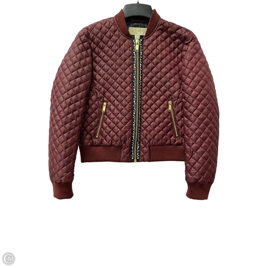 Jacket Puffer & Quilted By Michael By Michael Kors In Maroon, Size: M
