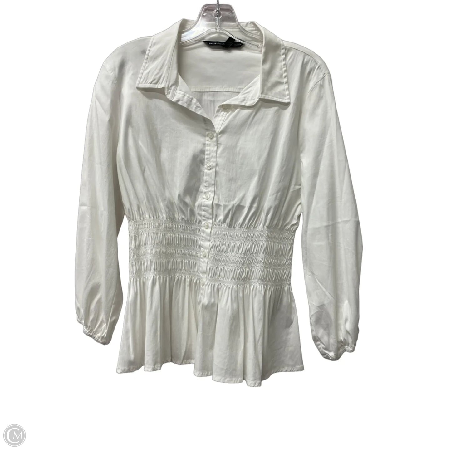 Top Long Sleeve By White House Black Market In White, Size: M