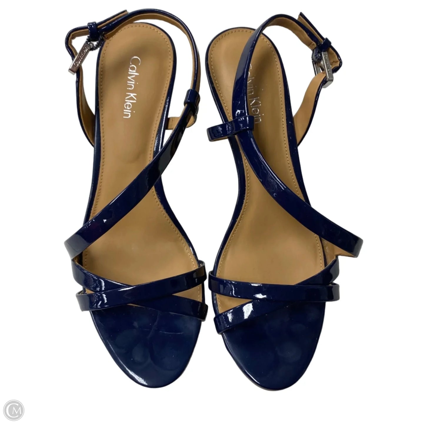 Sandals Flats By Calvin Klein In Blue, Size: 6.5
