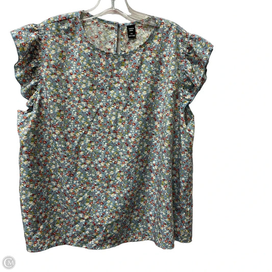 Top Short Sleeve By Shein In Blue, Size: 1x