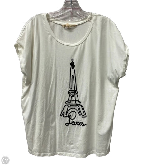 Top Short Sleeve By Cme In White, Size: Xl