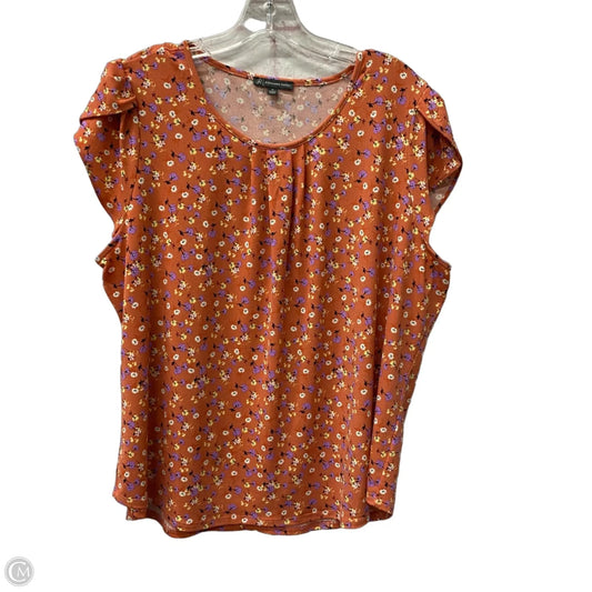 Top Short Sleeve By Adrianna Papell In Orange, Size: Xl