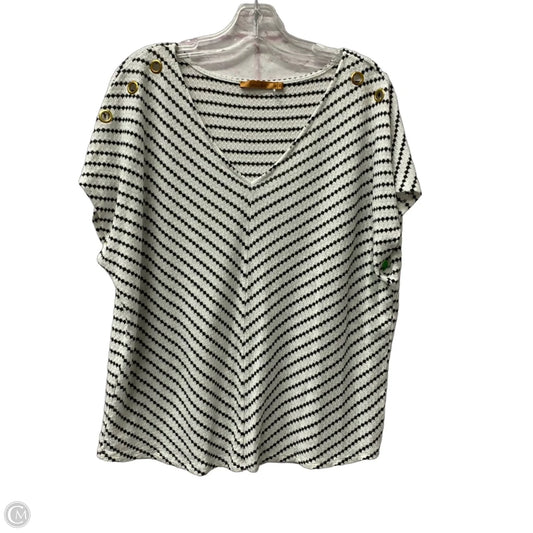 Top Short Sleeve By Belldini In Black & White, Size: Xl