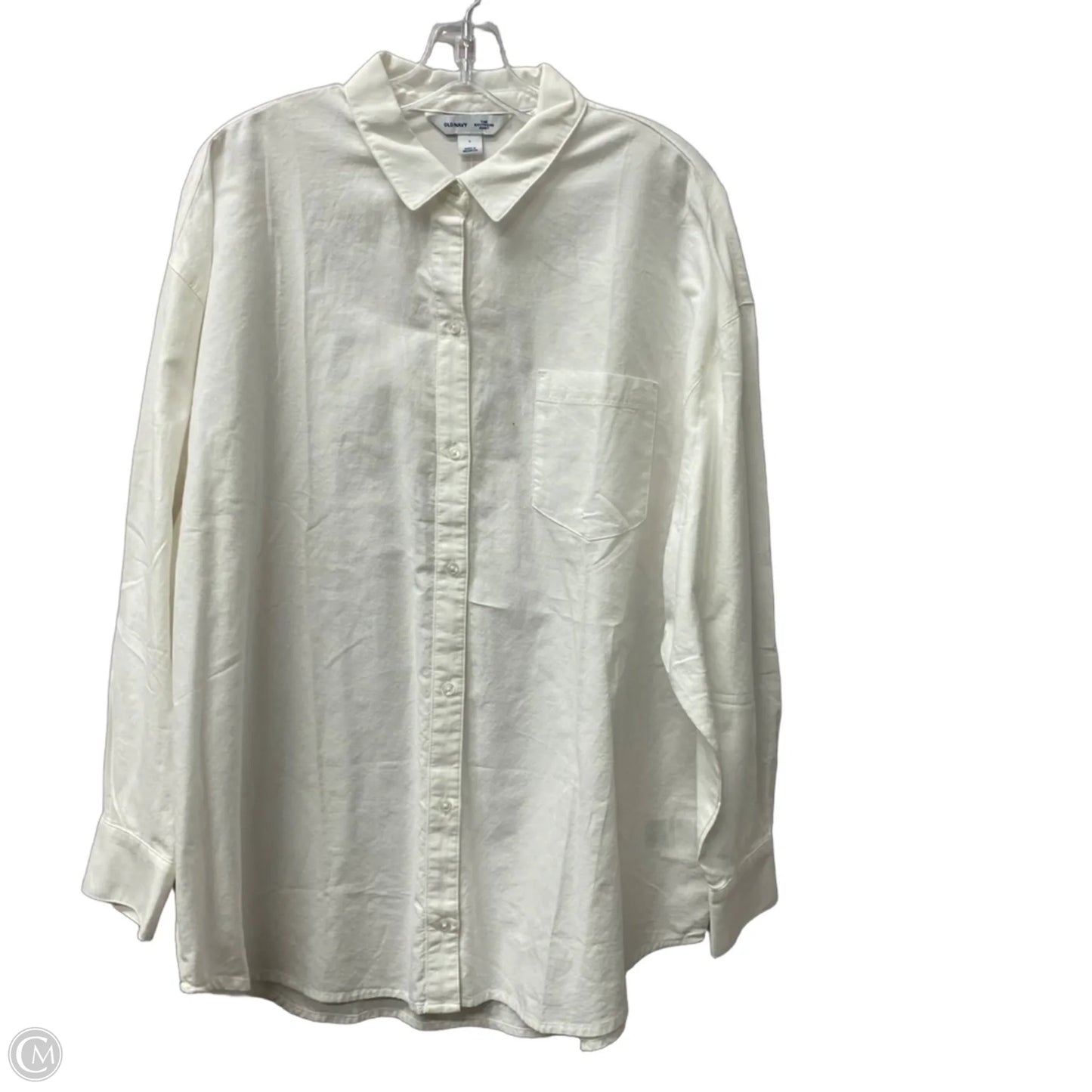 Top Long Sleeve By Old Navy In White, Size: L