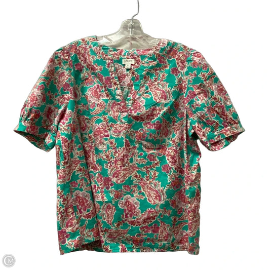 Top Short Sleeve By J. Crew In Aqua, Size: M
