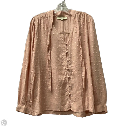 Top Long Sleeve By Loft In Pink, Size: M