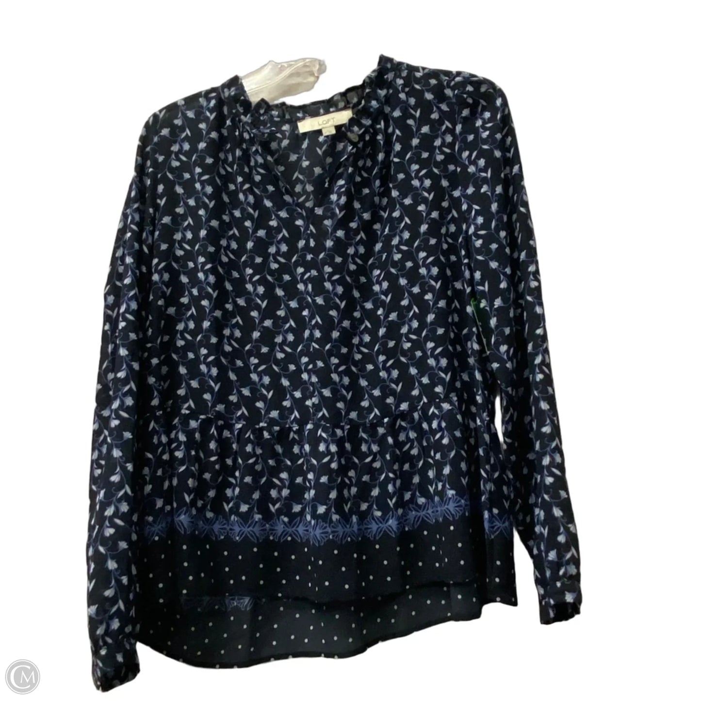 Top Long Sleeve By Loft In Blue, Size: M