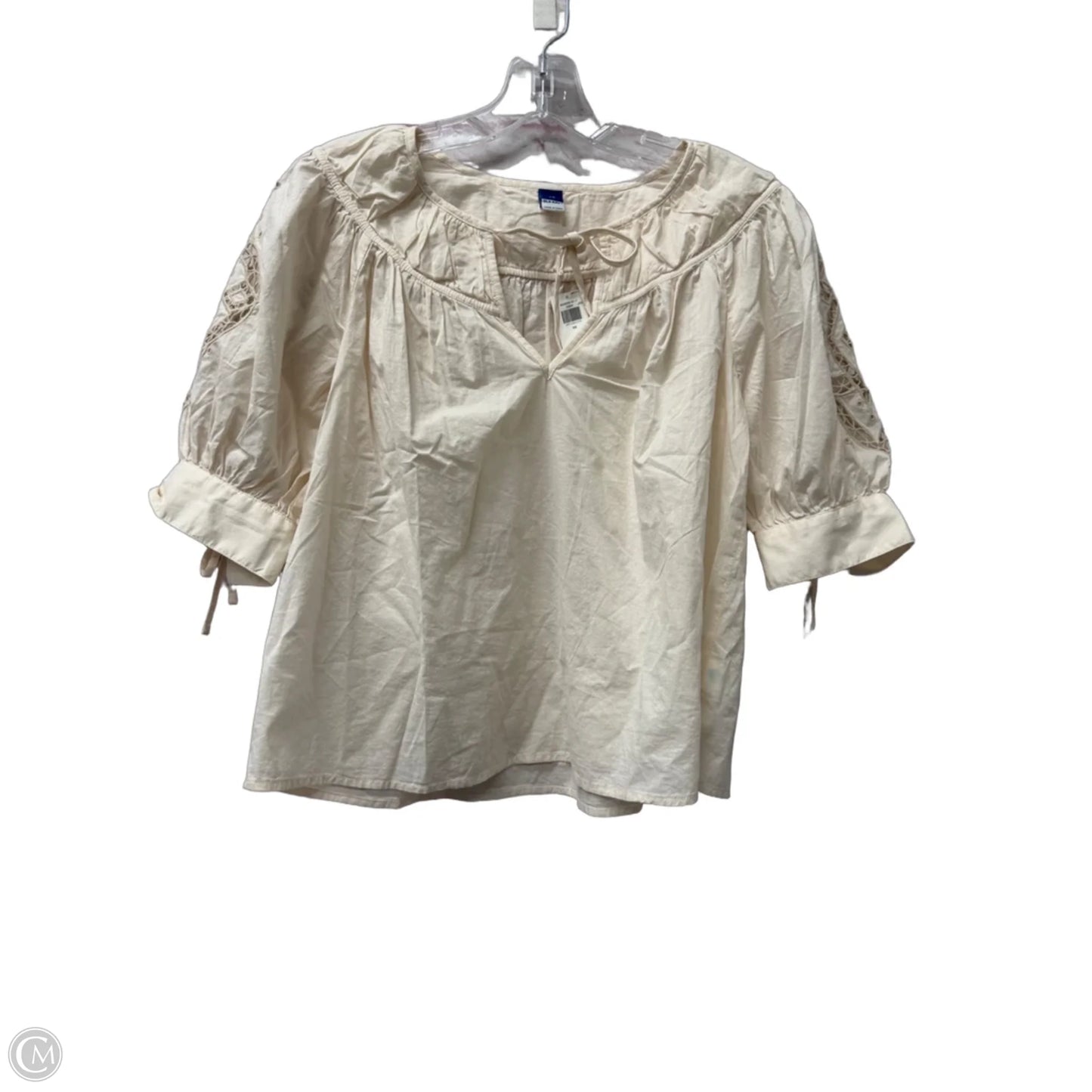 Top Short Sleeve By Old Navy In Cream, Size: Xs