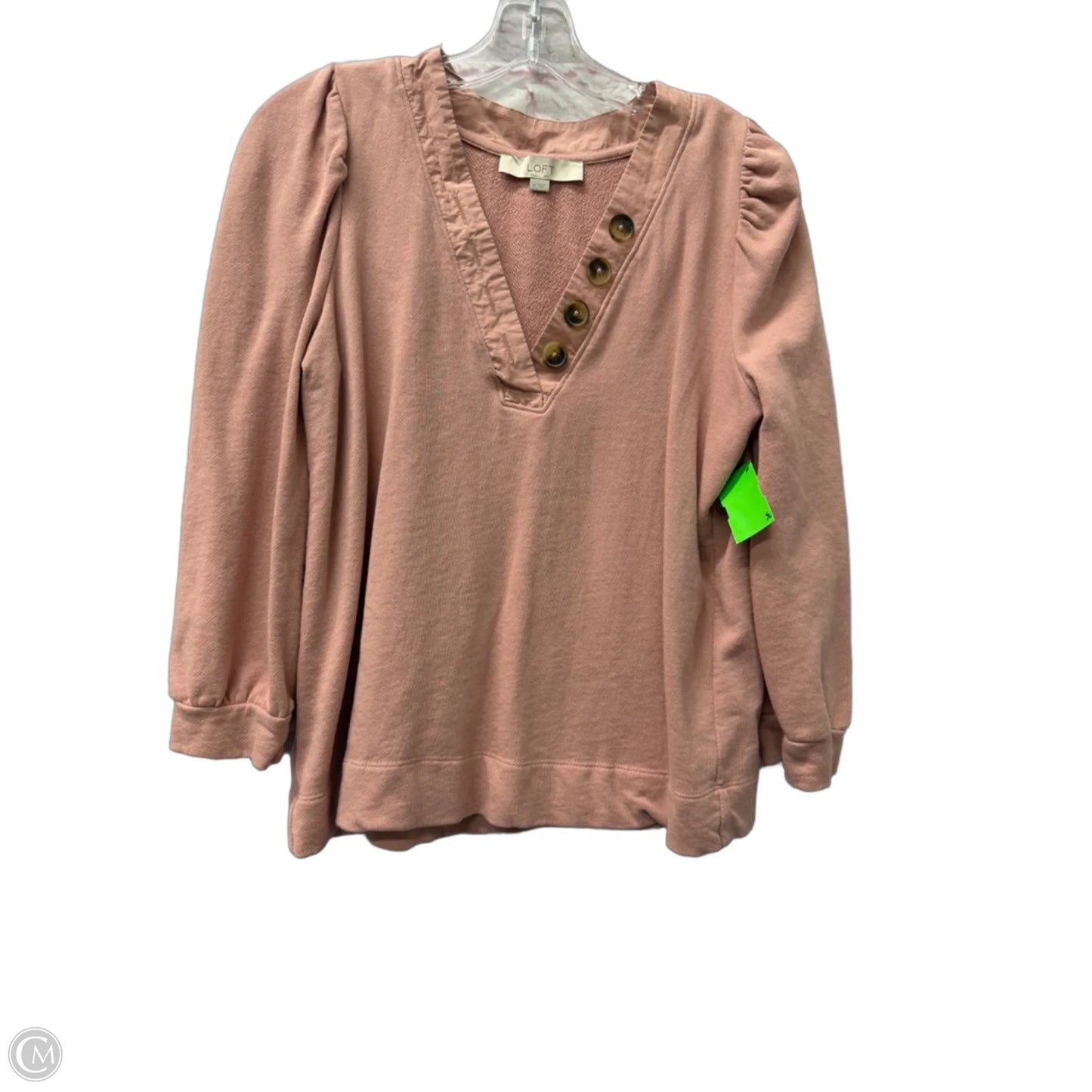 Top Long Sleeve By Loft In Pink, Size: M