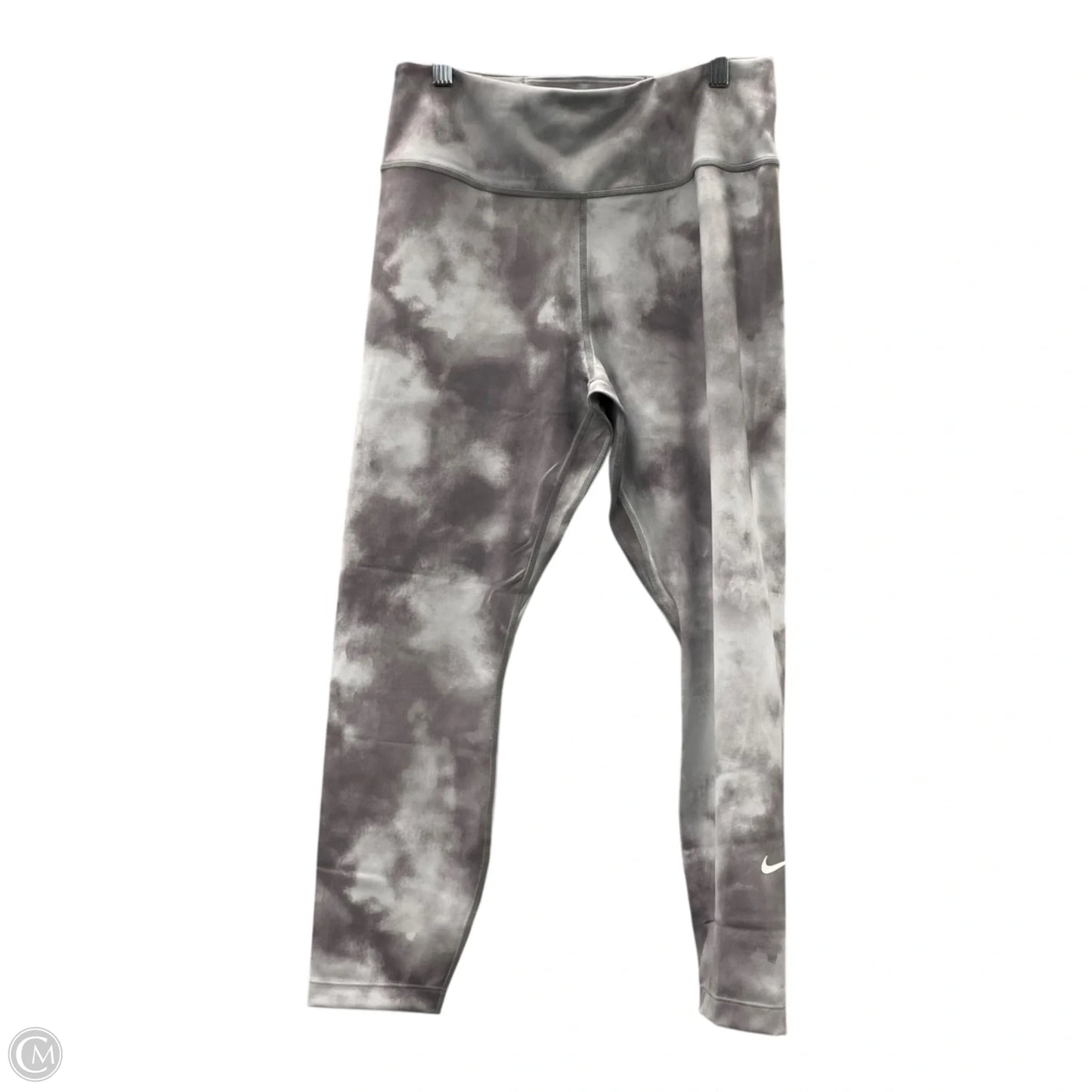 Athletic Leggings By Nike Apparel In Grey, Size: M