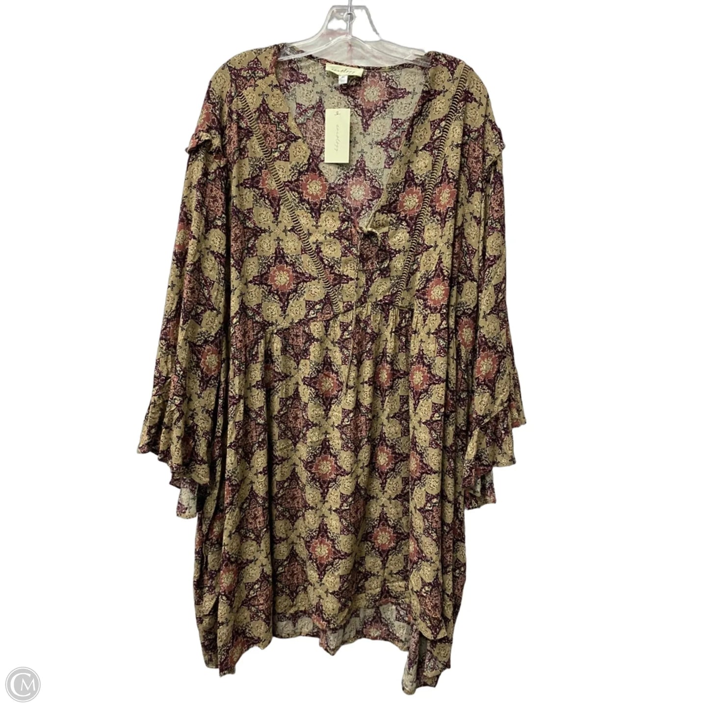 Top Long Sleeve By Cme In Brown, Size: 4x