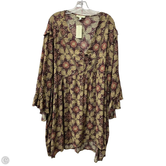 Top Long Sleeve By Cme In Brown, Size: 4x